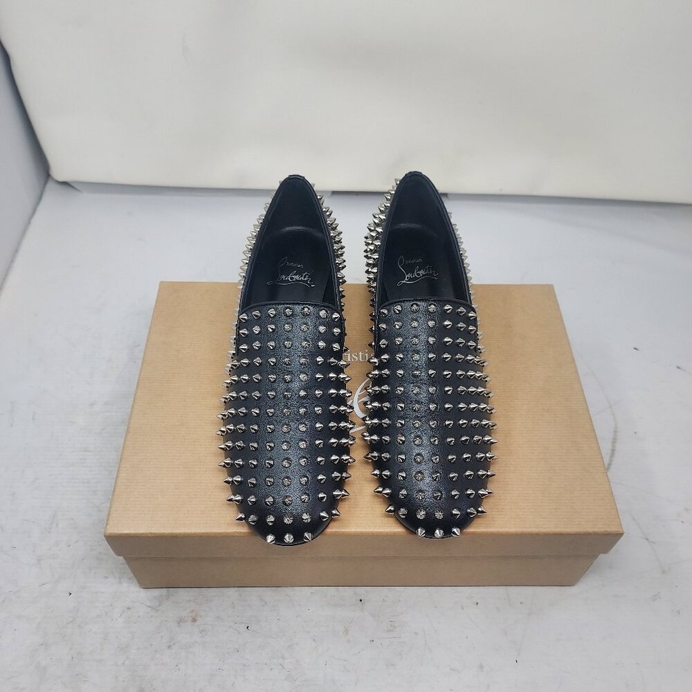 CHRISTIAN LOUBOUTIN WOMENS Black Spikeasy Stud Spike Leather Pump - Picture 6 of 12